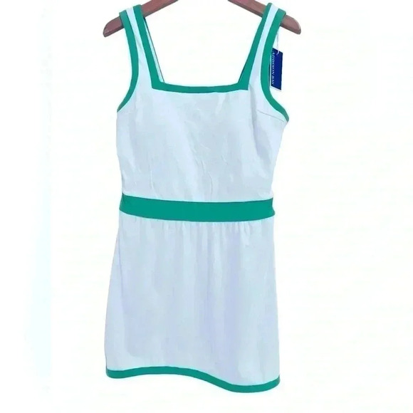 Addison Bay New with Tags Rally Dress. White with Green Size Large - Picture 1 of 9